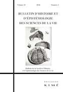 Bulletin d'histoire et d'épistémologie des sciences de la vie, v. 25, no 02